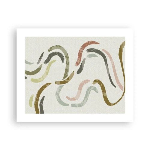 Poster - Een vrolijke dans van abstractie - 50x40 cm
