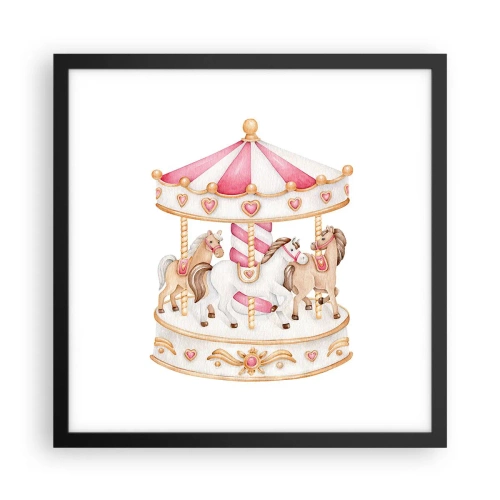 Poster in een zwarte lijst - De zoete kinderwereld - 40x40 cm