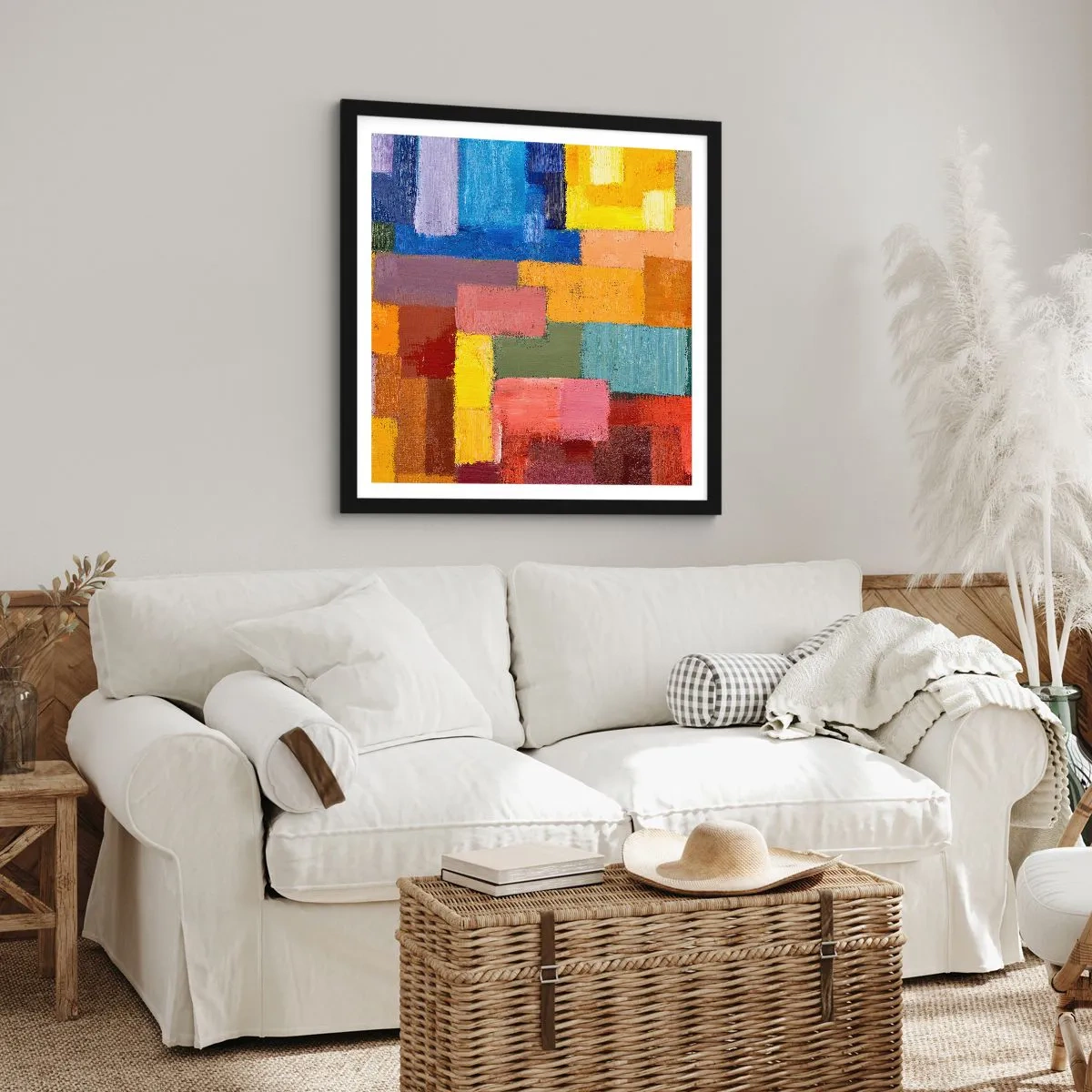 Poster in een zwarte lijst - Elk is anders, allemaal kleurrijk - 40x40 cm