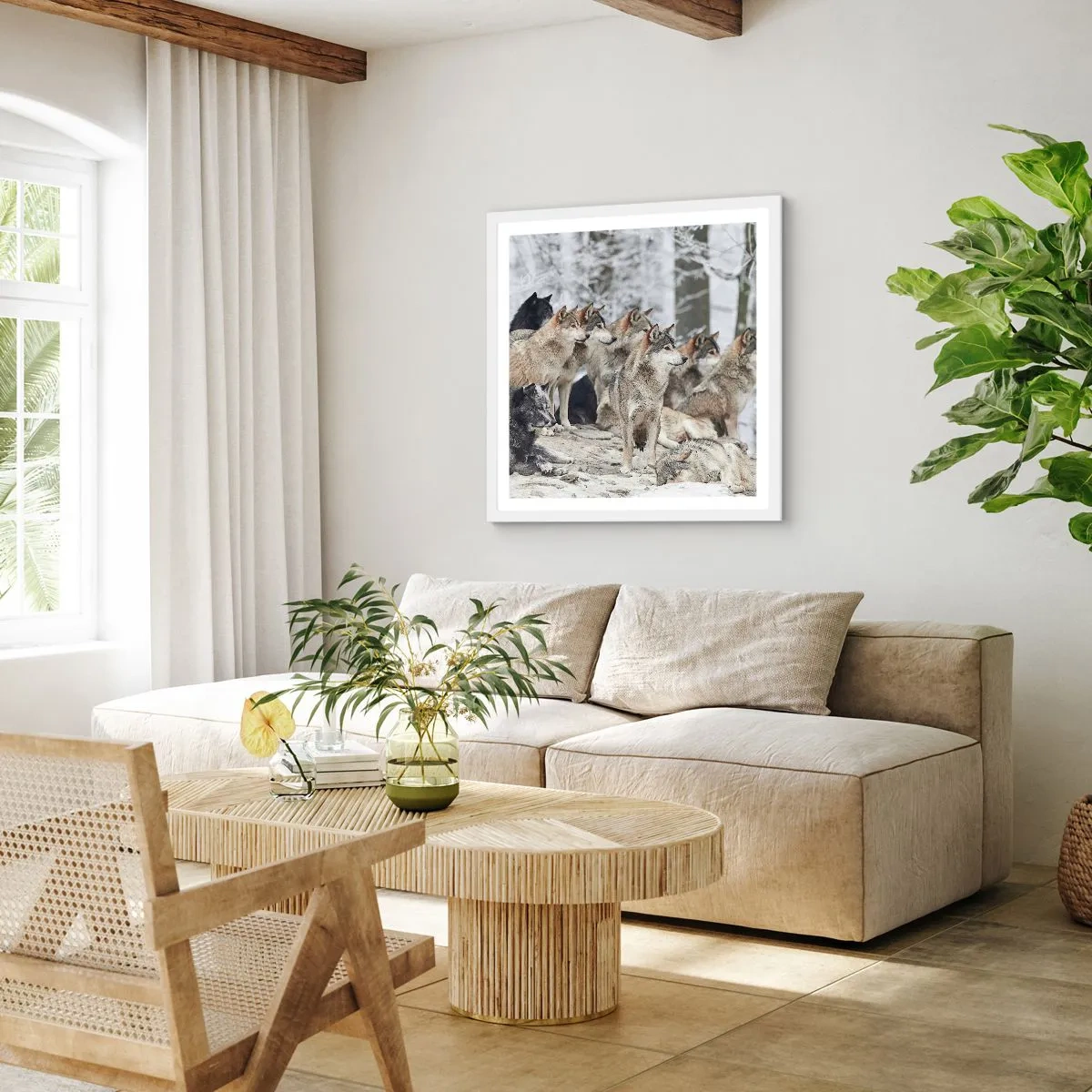 Poster in een witte lijst - Familie en vrienden - 40x40 cm