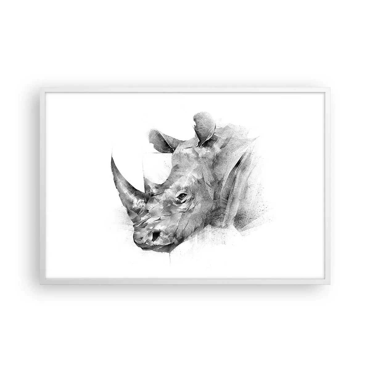 Poster in een witte lijst - Afrikaans portret - 91x61 cm