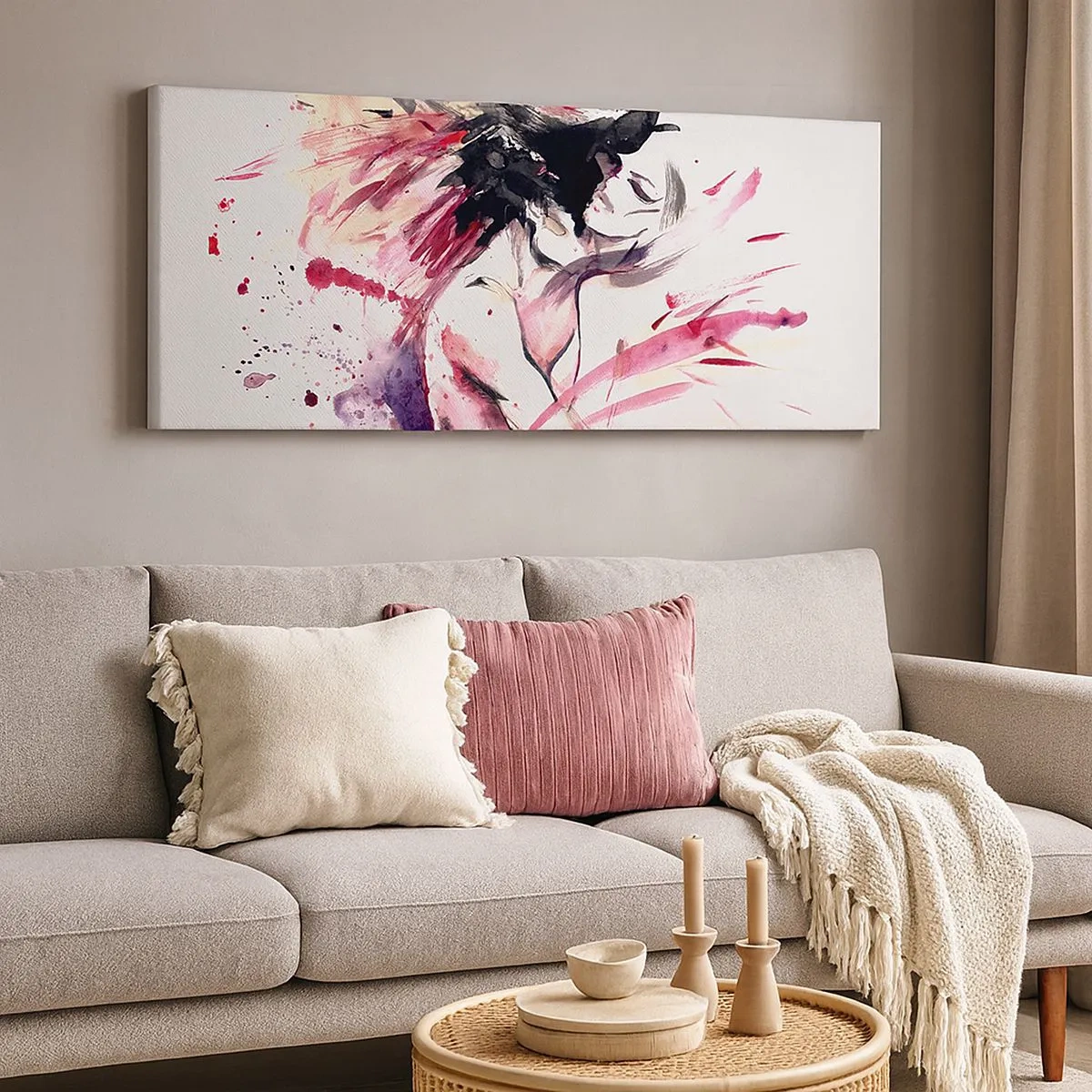 Schilderen op canvas - Een liefdesvervulling - 100x40 cm