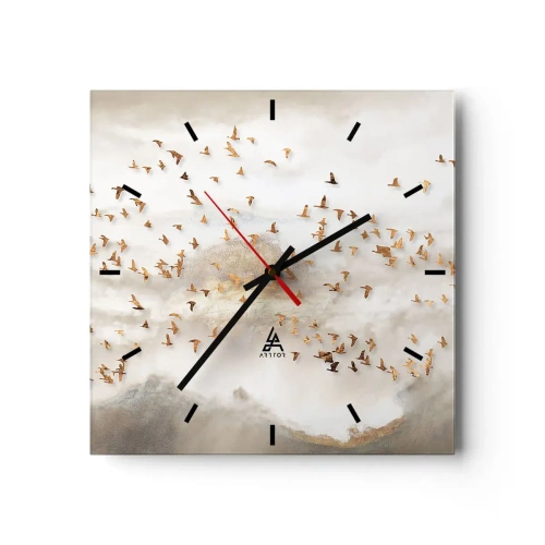 Wandklok - Klok - Het is tijd… - 40x40 cm