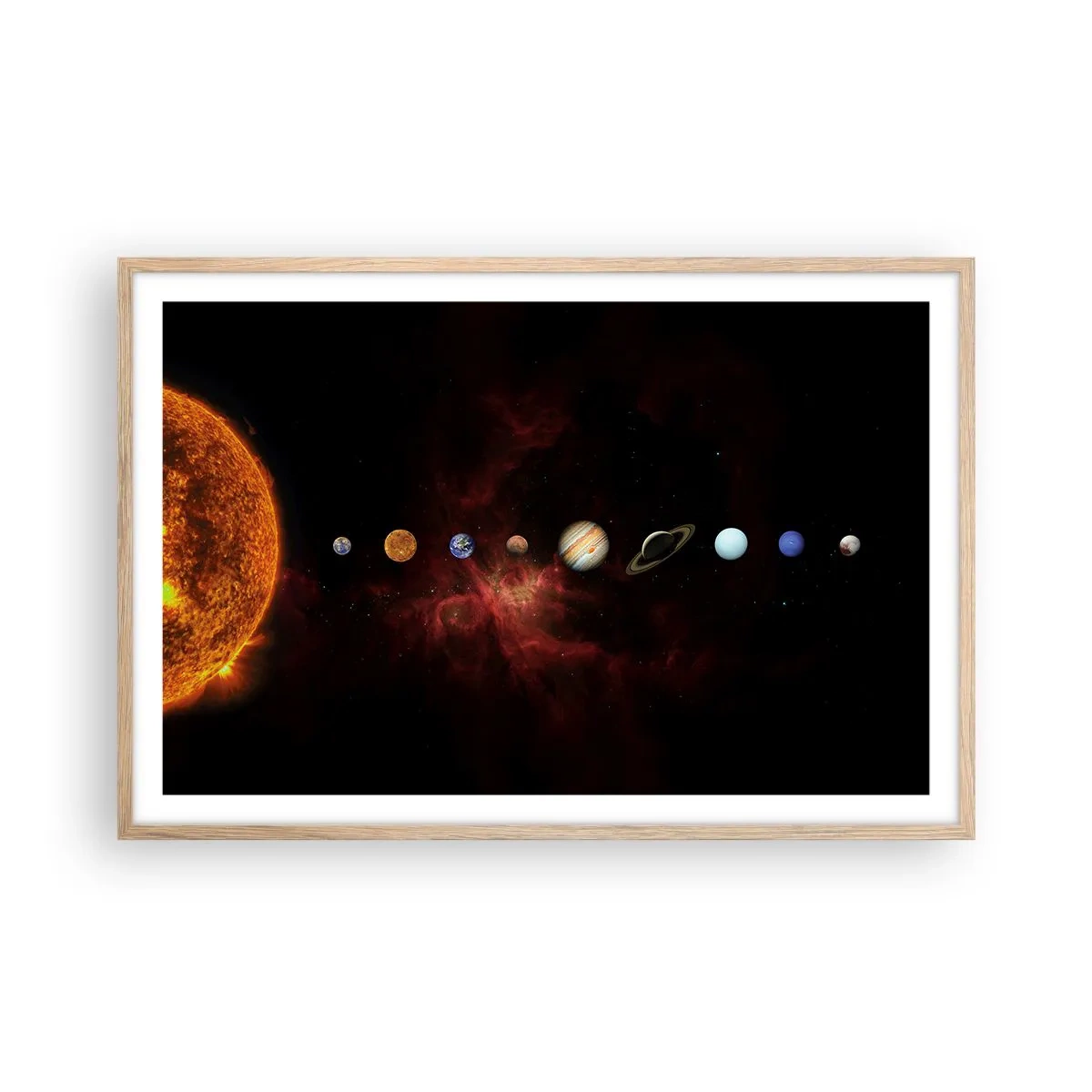 Een poster in een licht eiken lijst - Onze buurt - 91x61 cm