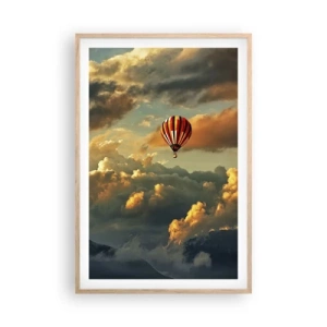 Een poster in een licht eiken lijst - Ik vlieg omdat ik dat wil - 61x91 cm
