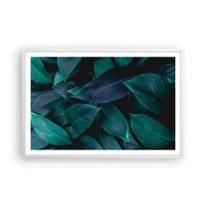 Poster in een witte lijst - Groen op zichzelf - 91x61 cm