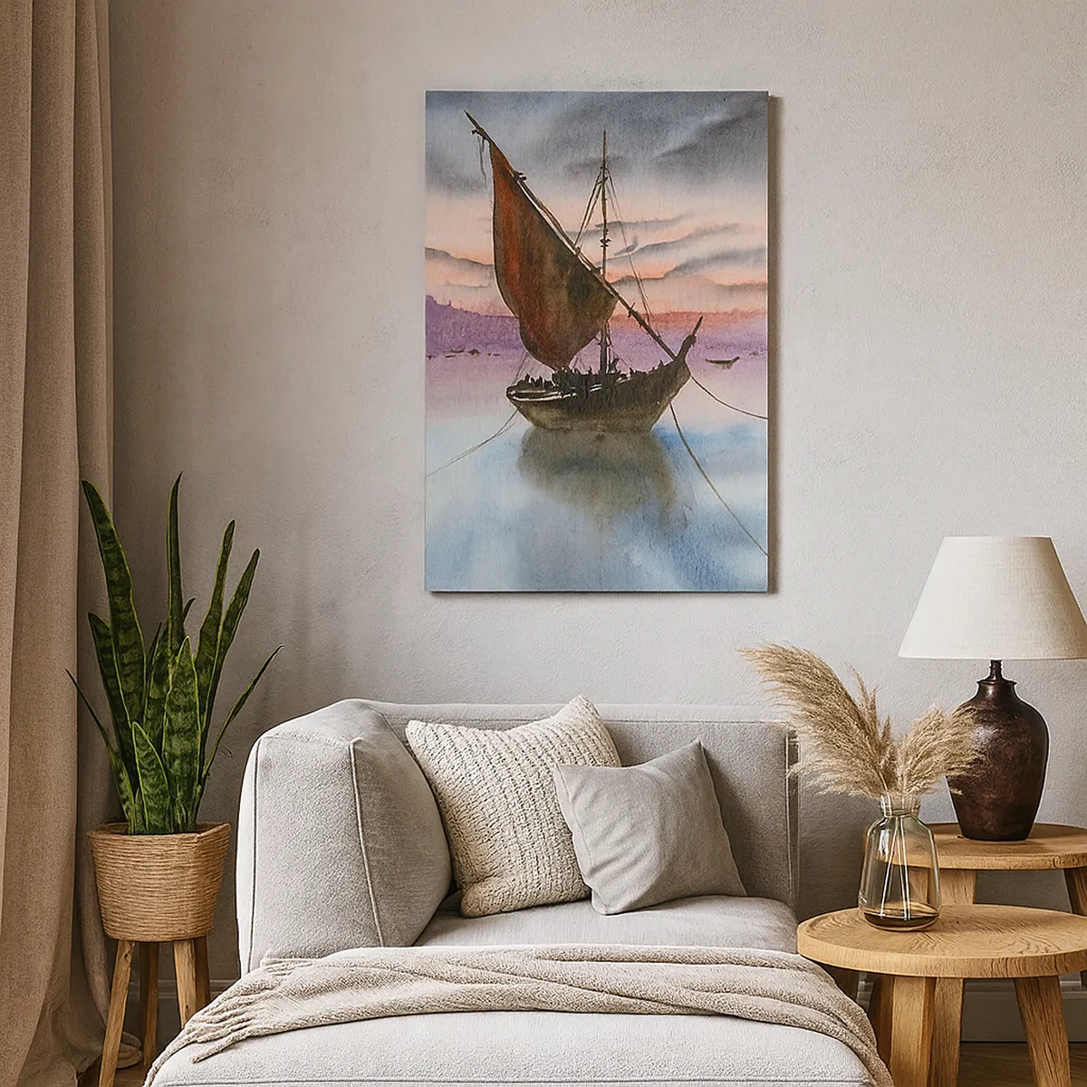 Schilderen op canvas - Avond in de haven - 50x70 cm