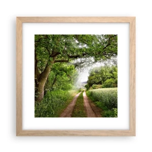 Een poster in een licht eiken lijst - Et in Arcadia ego - 30x30 cm