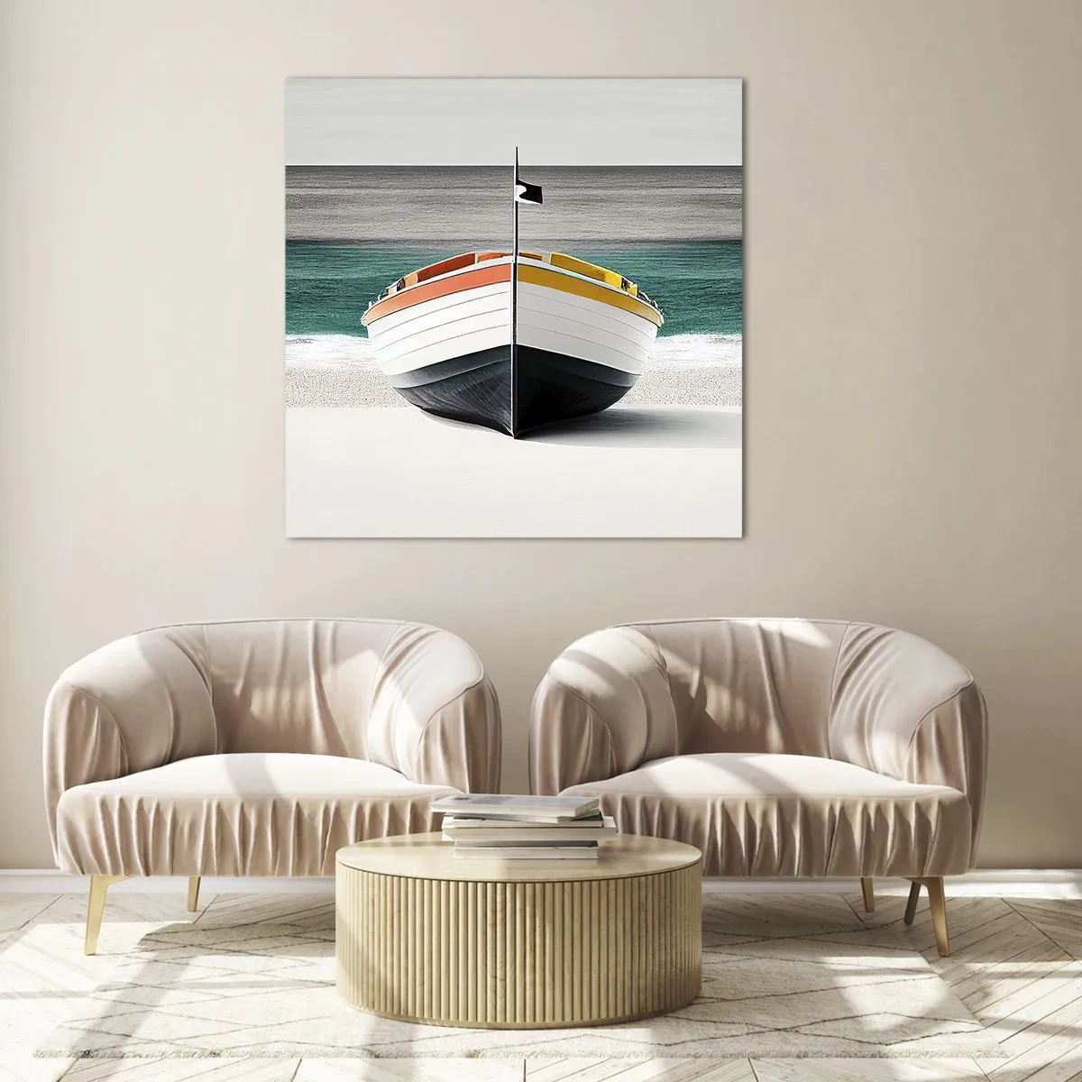 Schilderen op glas - Op zijn plaats - 30x30 cm