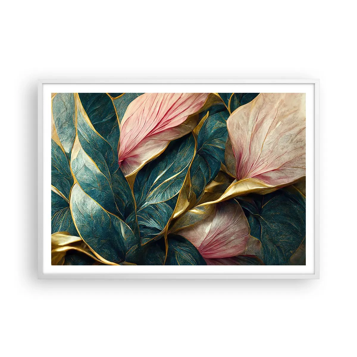 Poster in een witte lijst - Natuurlijke elegantie en stijl - 100x70 cm