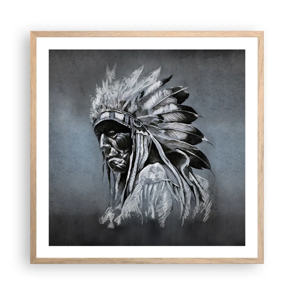 Een poster in een licht eiken lijst - Keer terug naar de wortels - 60x60 cm