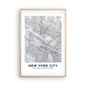 Een poster in een licht eiken lijst - De anatomie van een metropool - 61x91 cm