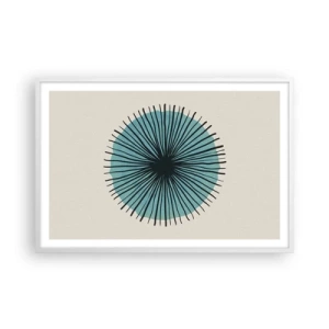 Poster in een witte lijst - Stralend in het blauw - 91x61 cm