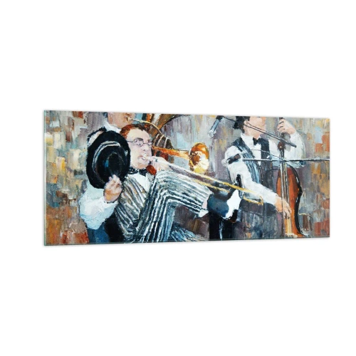 Schilderen op glas - Al die jazz - 100x40 cm