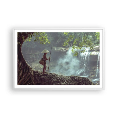 Poster in een witte lijst - Bevriend met de natuur - 91x61 cm