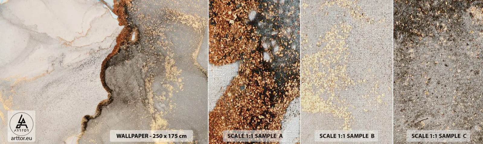 Fotobehang Monster Premium Canvas - Op de grens van kleuren - Abstractie, Deel, Moderne kunst - 100x30 cm