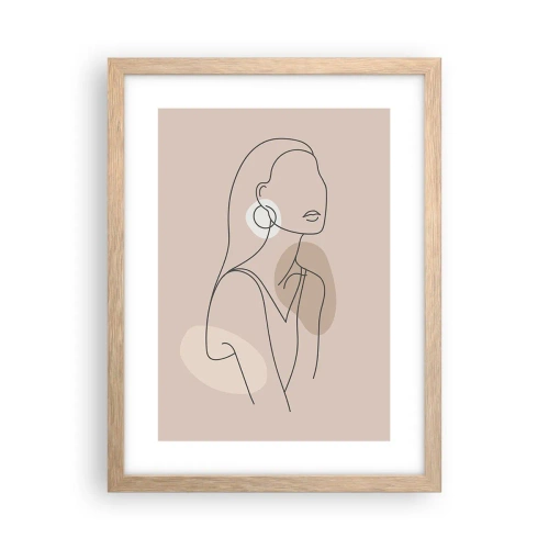 Een poster in een licht eiken lijst - meisjesachtig icoon - 30x40 cm