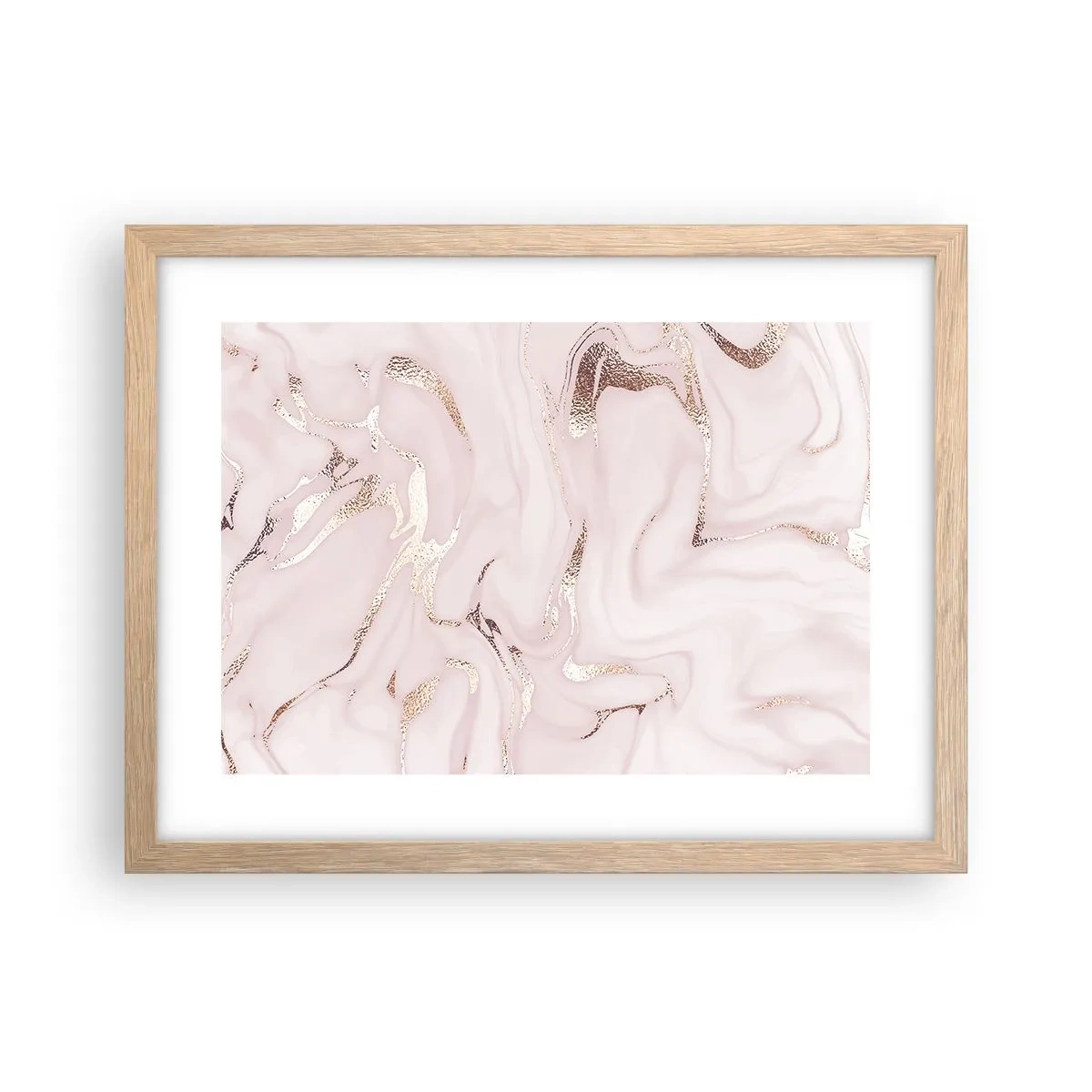 Een poster in een licht eiken lijst - In een roze sjaal - 40x30 cm