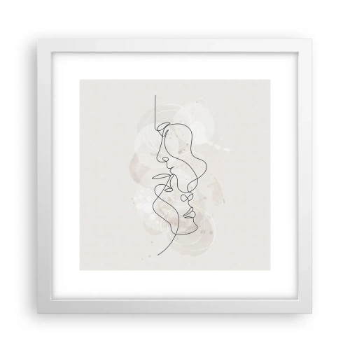 Poster in een witte lijst - Verstrikt in een omhelzing - 30x30 cm