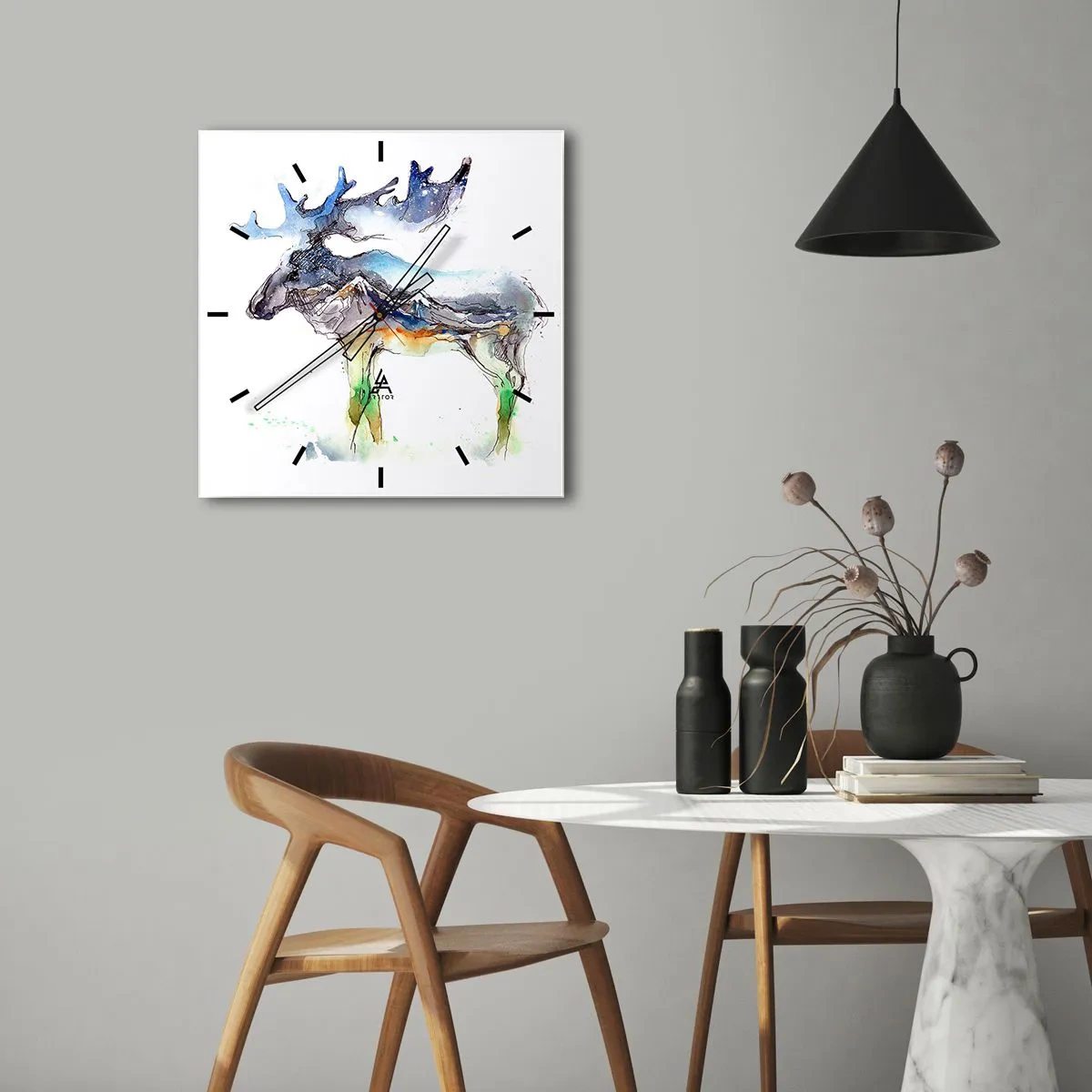 Wandklok - Klok - De held van een winters verhaal - 30x30 cm