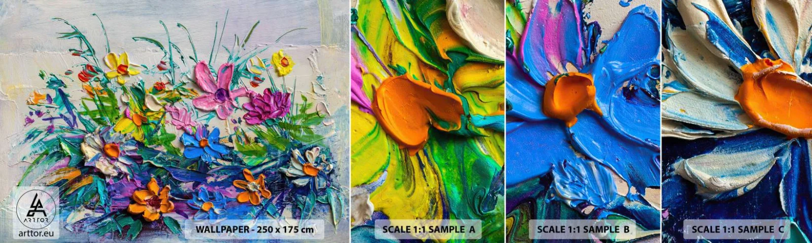 Fotobehang Monster Zelfklevend Deluxe Sticker - Helemaal geen stilleven - Bloemen, Boeket bloemen, Tuin - 100x30 cm