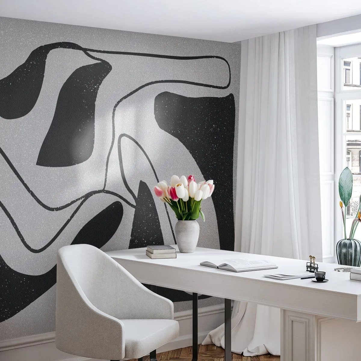 Fotobehang Standard Eco - Abstract doolhofplezier - Boho, Minimalisme, Deel - 400x280 cm