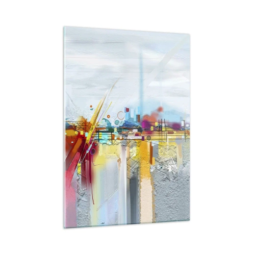 Schilderen op glas - Brug van vreugde bij de rivier van het leven - 50x70 cm