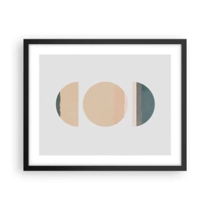 Poster in een zwarte lijst - Een Wiel achter een andere - 50x40 cm