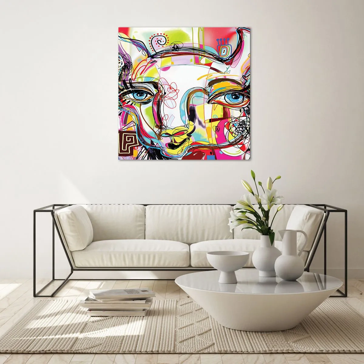 Schilderen op glas - De rijkdom van het middelbare schooldiploma van de kat - 60x60 cm