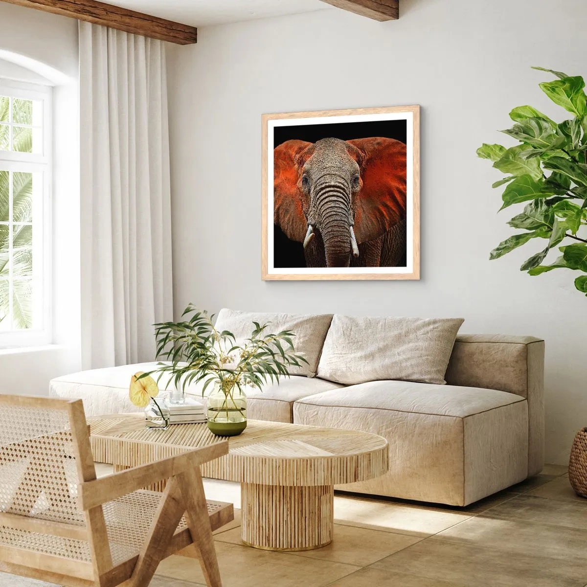 Een poster in een licht eiken lijst - Ik ben wild, en jij? - 60x60 cm