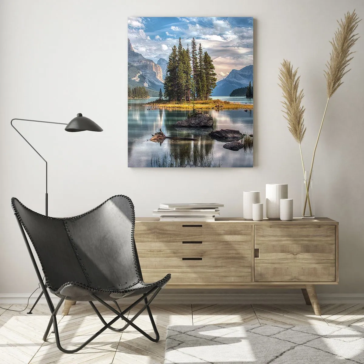 Schilderen op glas - Aan het grote en schone water ... - 70x100 cm