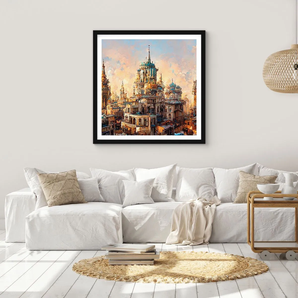 Poster in een zwarte lijst - Stad der steden - 40x40 cm