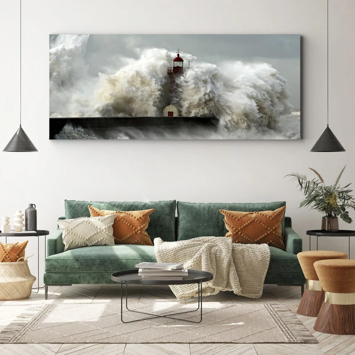 Schilderen op canvas - De woede van de oceaan - 140x50 cm