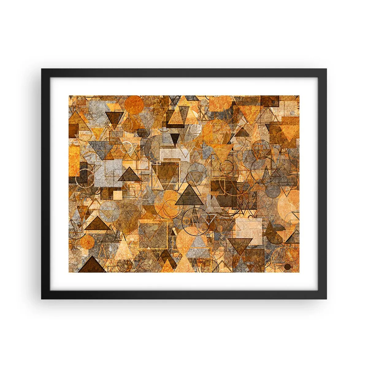 Poster in een zwarte lijst - De wereld in vorm - 50x40 cm