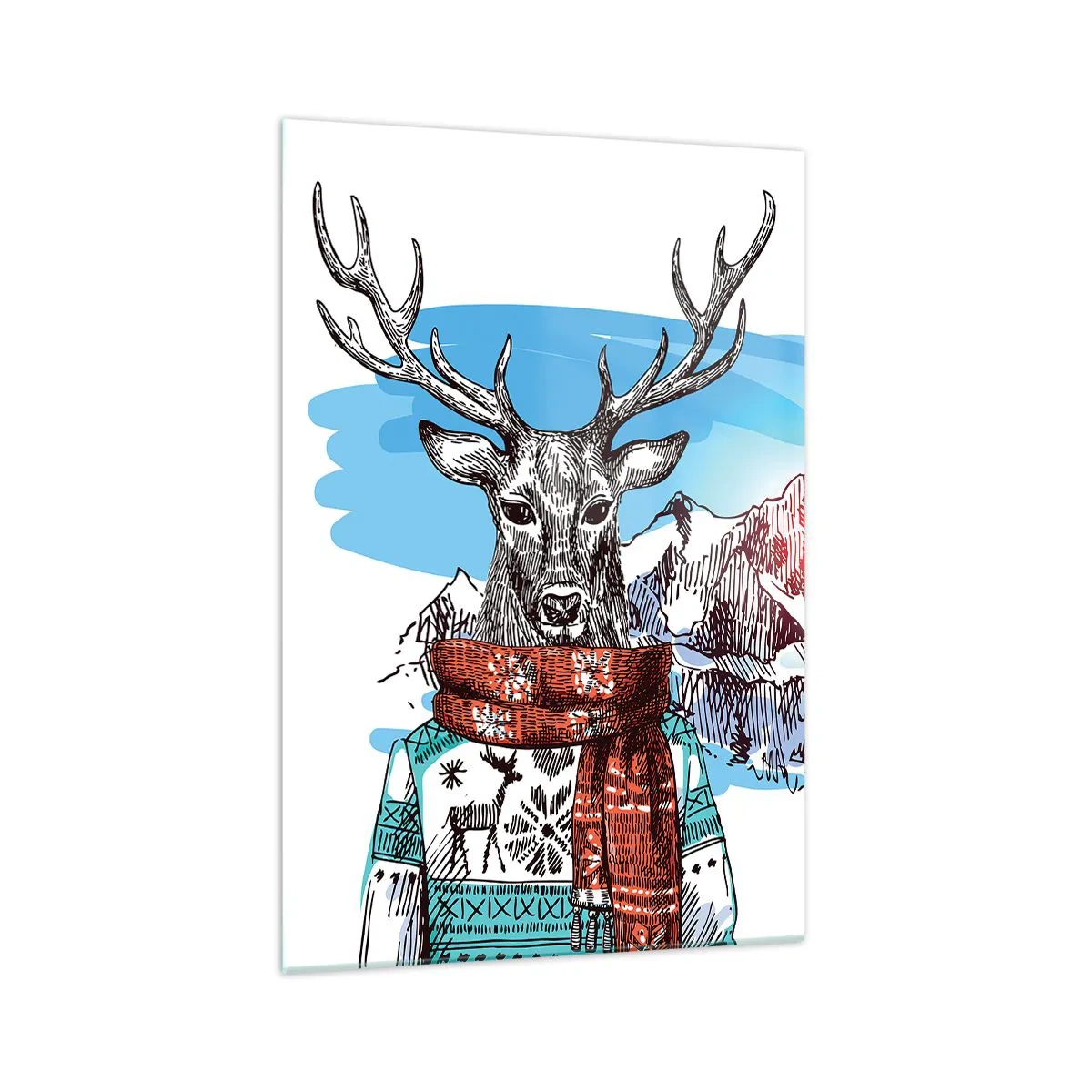 Schilderen op glas - Zelfs een hert bevriest niet - 70x100 cm