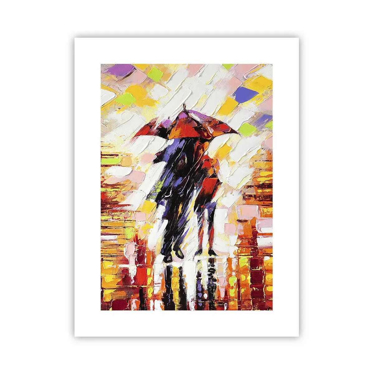 Poster - Samen door de nacht en regen - 30x40 cm