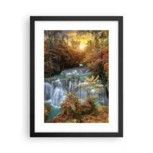 Poster in een zwarte lijst - Verborgen schat van het bos - 30x40 cm