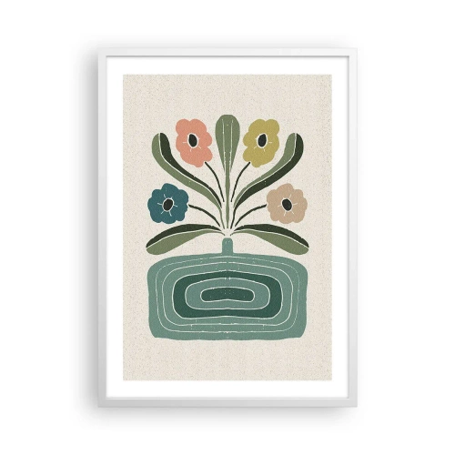 Poster in een witte lijst - Symmetrisch boeket - 50x70 cm
