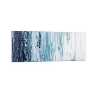 Schilderen op glas - Blauwe ijspegels - 140x50 cm