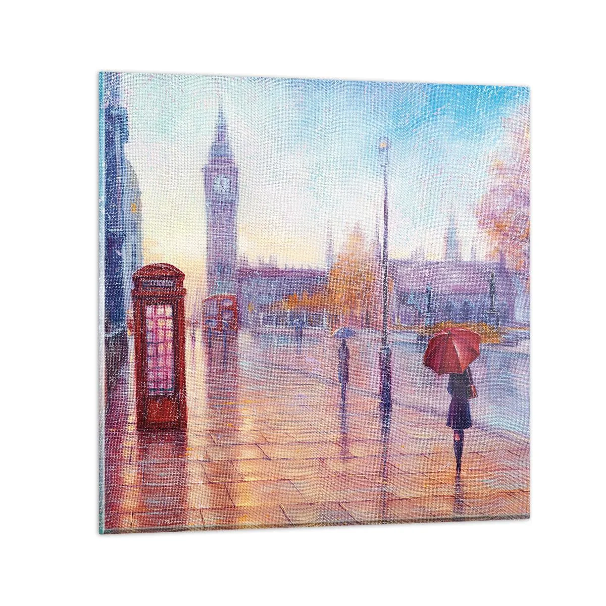 Schilderen op glas - Herfstdag in Londen - 30x30 cm