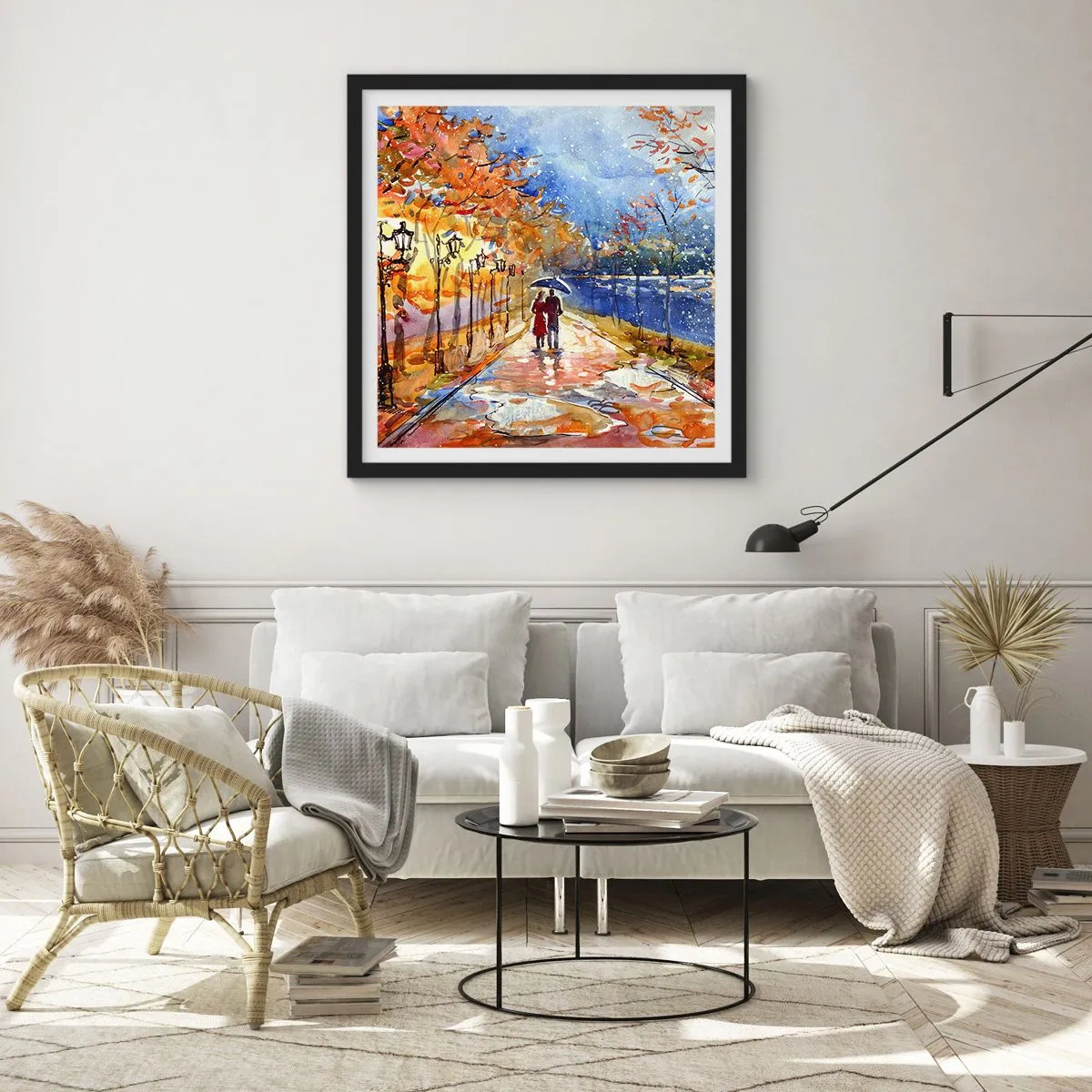 Poster in een zwarte lijst - Samen tot de grens van de tijd - 50x50 cm