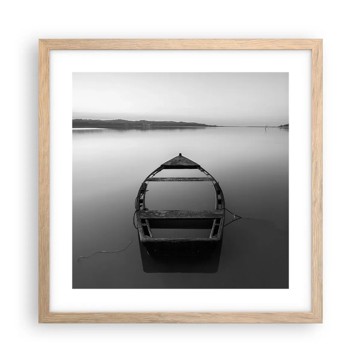 Een poster in een licht eiken lijst - Verlangen en melancholie - 40x40 cm