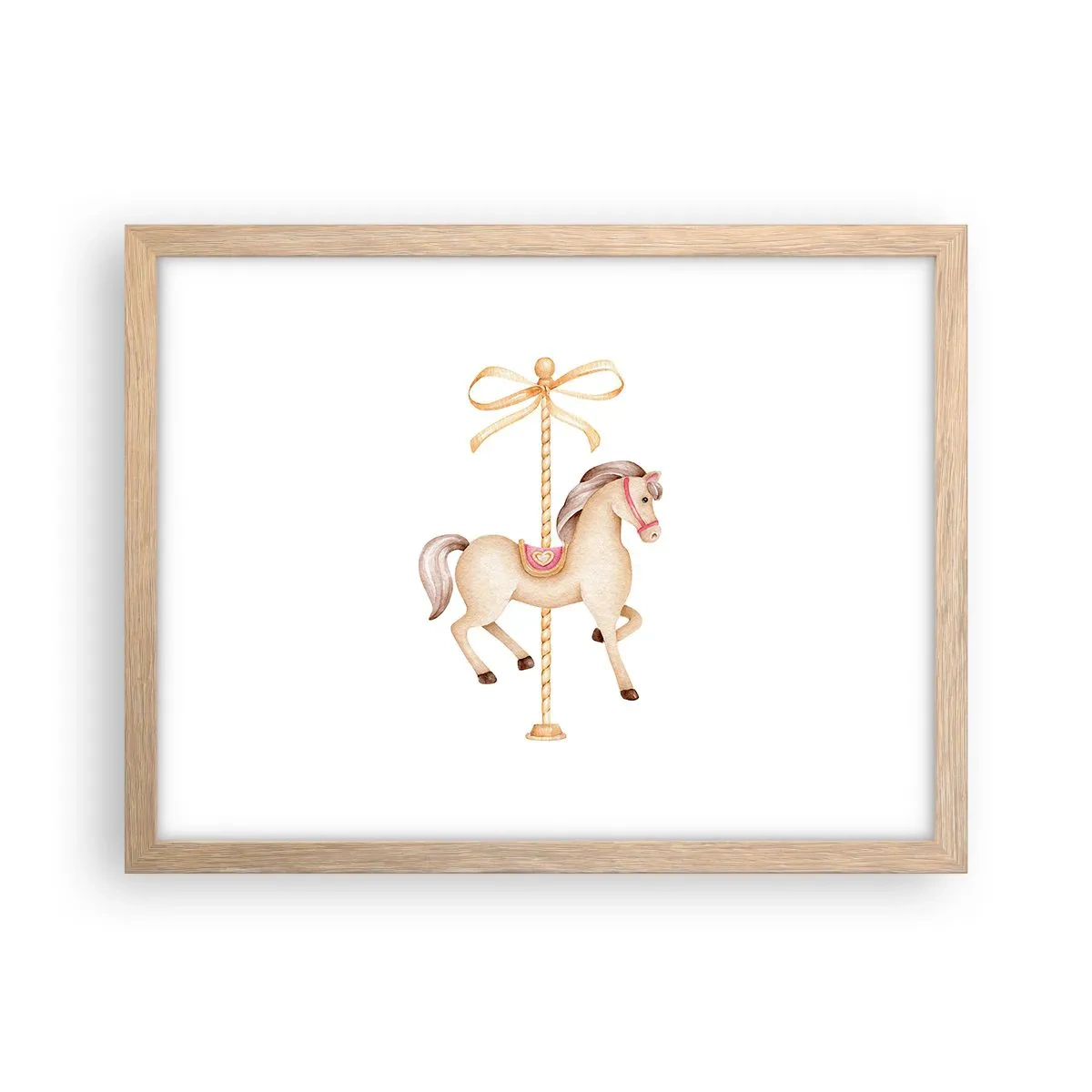 Een poster in een licht eiken lijst - Een sierlijke draf - 40x30 cm