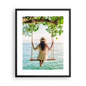 Poster in een zwarte lijst - Het leven is prachtig - 40x50 cm