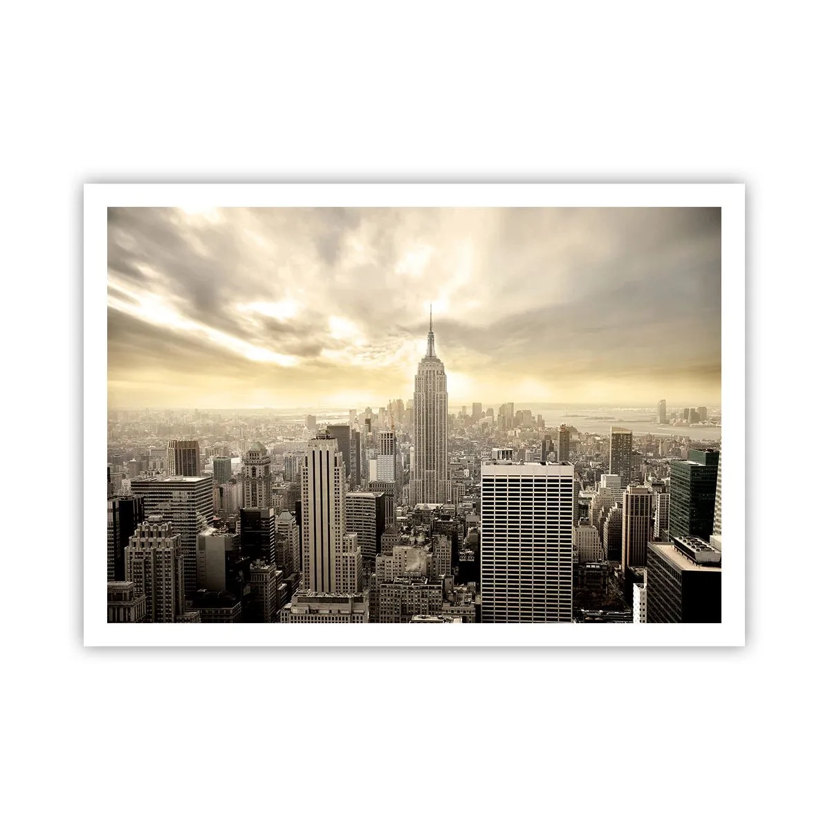 Poster - New York geweven van grijs - 100x70 cm