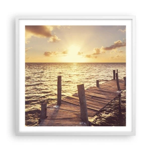 Poster in een witte lijst - Het gouden land van zachtheid - 60x60 cm