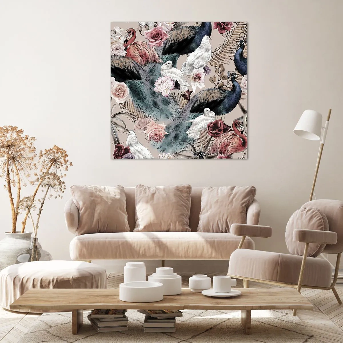 Schilderen op canvas - In de paleistuin - 30x30 cm