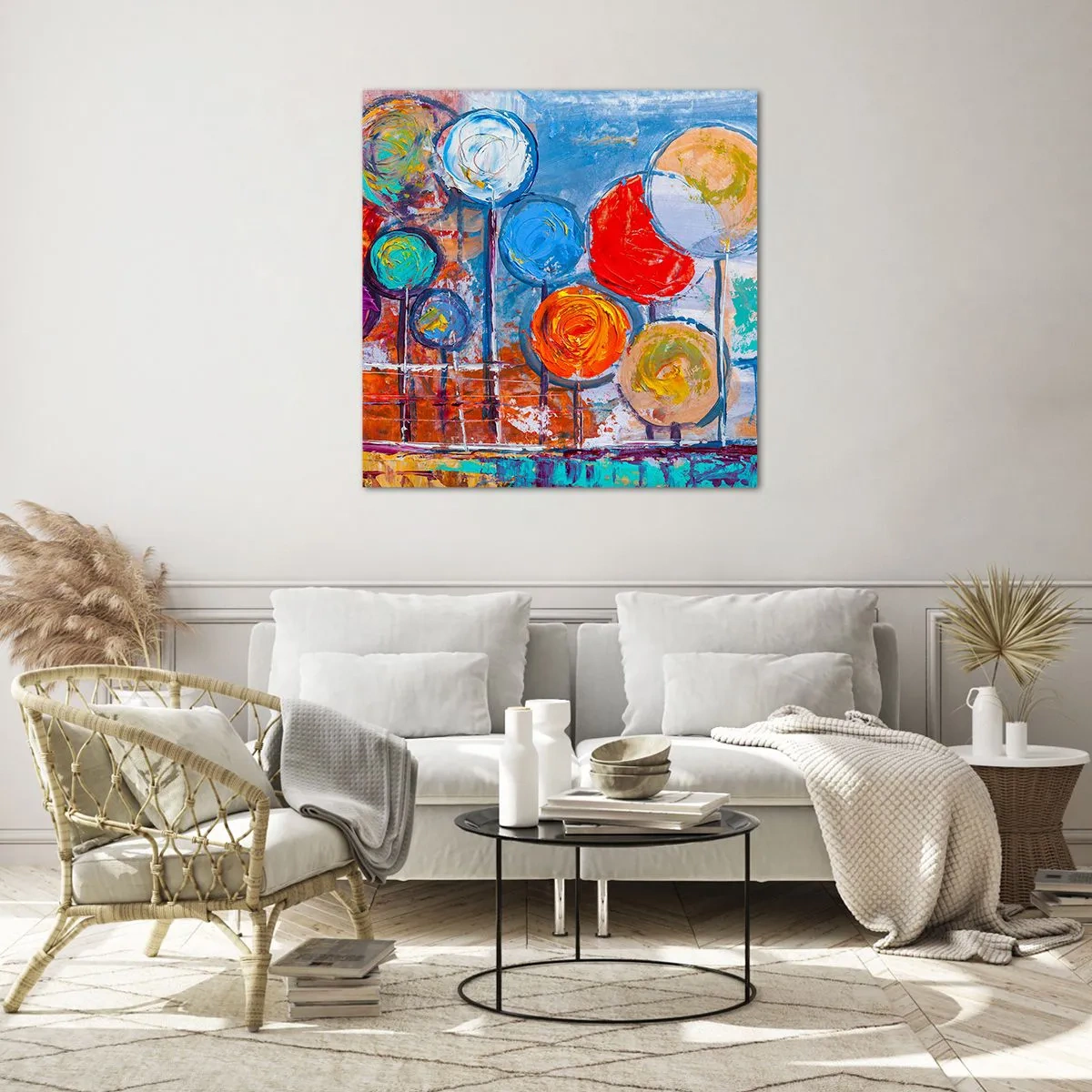 Schilderen op glas - Wonderen op de stok - 50x50 cm