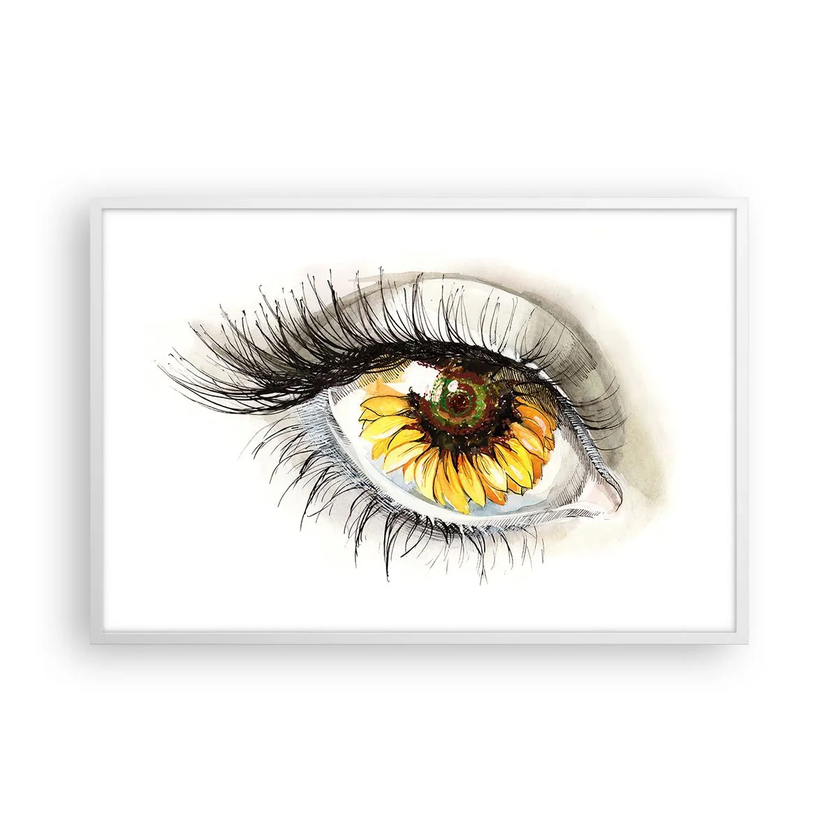 Poster in een witte lijst - Een look zo warm als de zomer - 91x61 cm