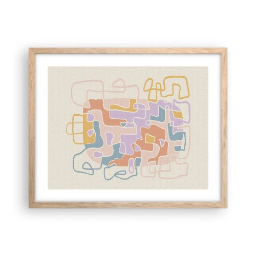 Een poster in een licht eiken lijst - Labyrint – een vreugdevol avontuur - 50x40 cm